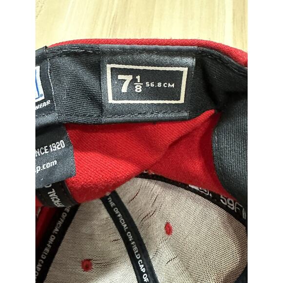 Texas Rangers New Era 59FIFTY Red Fitted Hat Size 7 1/8 Made in USA - Picture 7 of 7